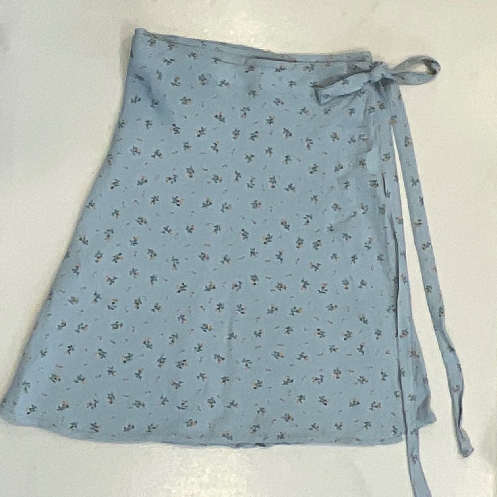 Brandy Melville Light Blue Wrap Skirt One Size